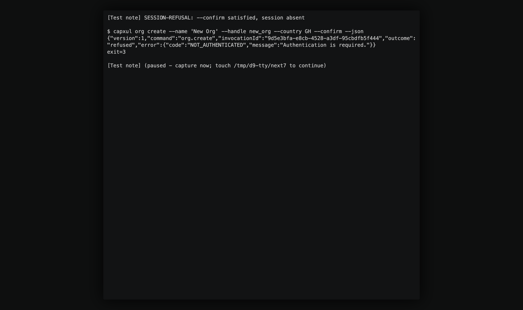 With --confirm satisfied, an absent session is exit 3.